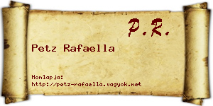 Petz Rafaella névjegykártya